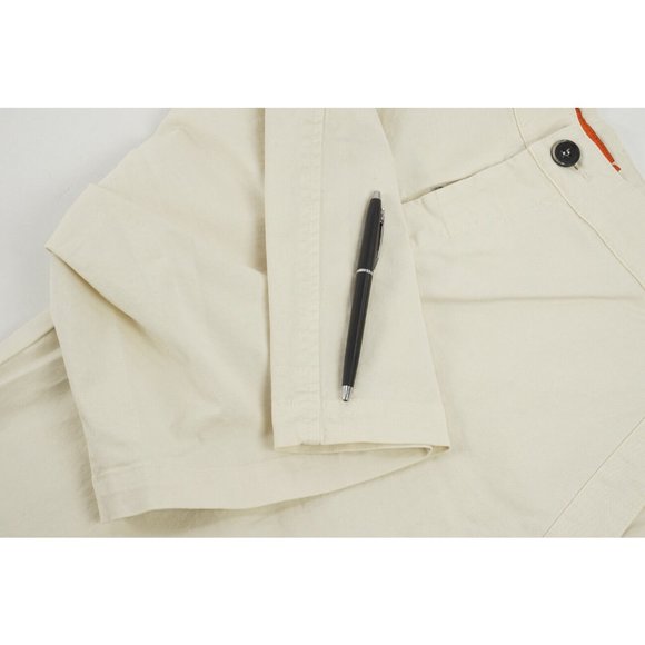 New Barena Nassa Stino Men's EU 54 / US 38 Ivory Cotton Button Fly Chino Shorts - Picture 8 of 8